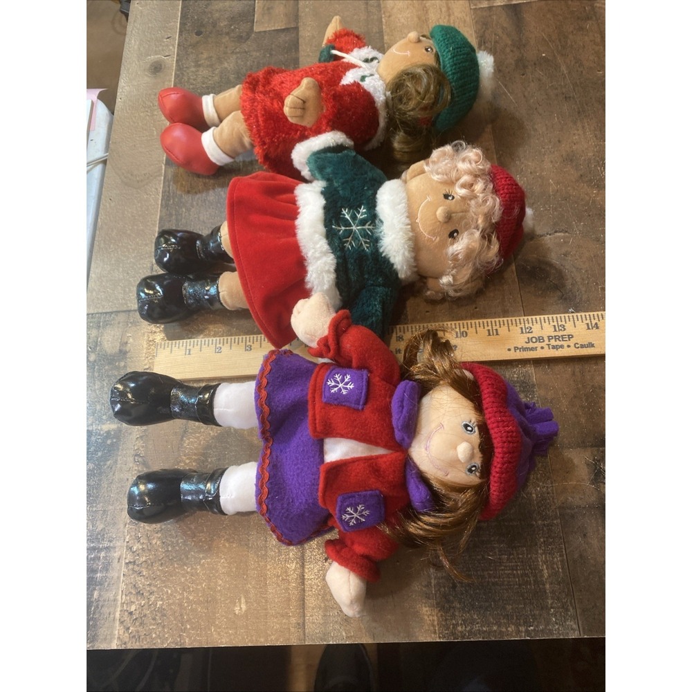 Lot of 3 Vintage 2001 Commonwealth Christmas Holiday Snowflake Dolls Plush 12" - Picture 13 of 16